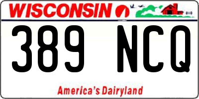WI license plate 389NCQ