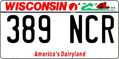 WI license plate 389NCR