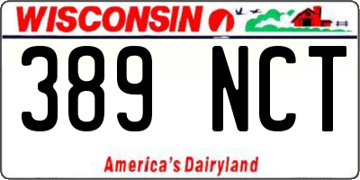 WI license plate 389NCT