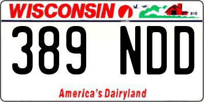WI license plate 389NDD
