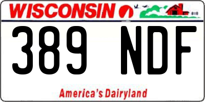 WI license plate 389NDF