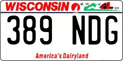 WI license plate 389NDG