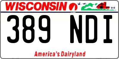 WI license plate 389NDI