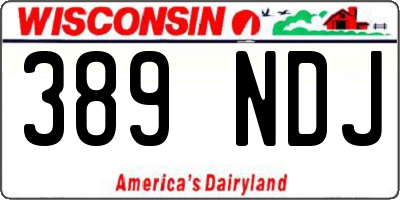 WI license plate 389NDJ