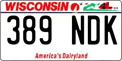 WI license plate 389NDK