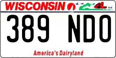 WI license plate 389NDO