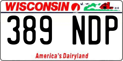 WI license plate 389NDP