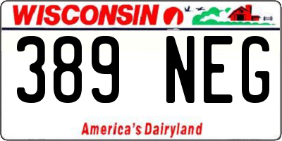 WI license plate 389NEG