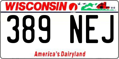 WI license plate 389NEJ
