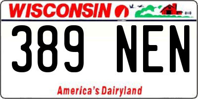 WI license plate 389NEN