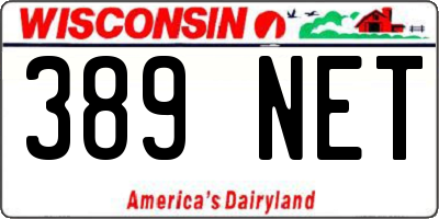 WI license plate 389NET