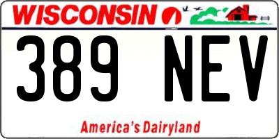 WI license plate 389NEV
