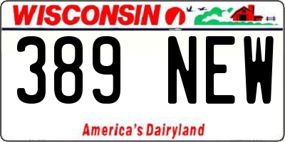 WI license plate 389NEW
