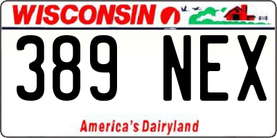 WI license plate 389NEX