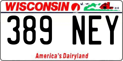 WI license plate 389NEY