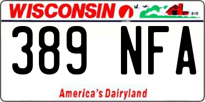 WI license plate 389NFA