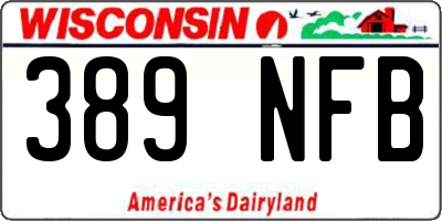 WI license plate 389NFB