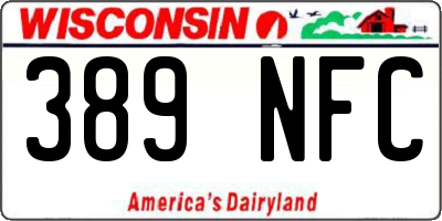 WI license plate 389NFC