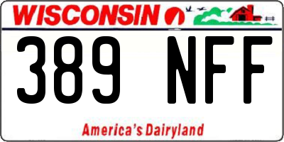 WI license plate 389NFF