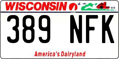 WI license plate 389NFK