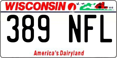 WI license plate 389NFL