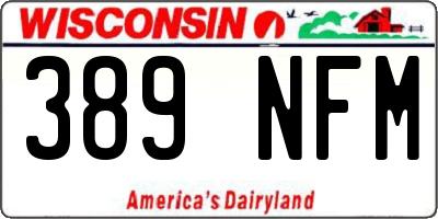WI license plate 389NFM