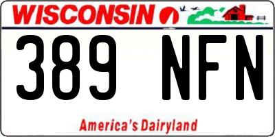 WI license plate 389NFN