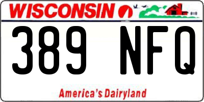 WI license plate 389NFQ