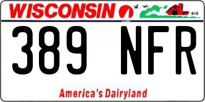 WI license plate 389NFR