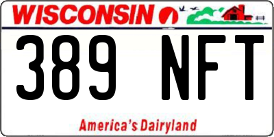 WI license plate 389NFT