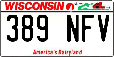 WI license plate 389NFV