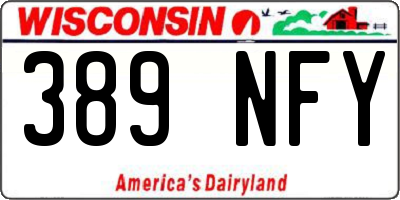 WI license plate 389NFY