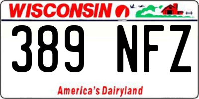 WI license plate 389NFZ