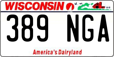 WI license plate 389NGA