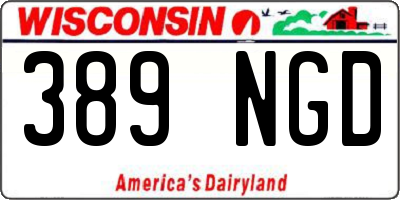 WI license plate 389NGD