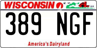WI license plate 389NGF
