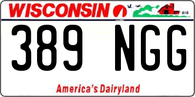 WI license plate 389NGG