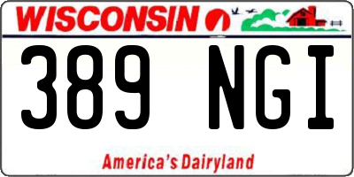 WI license plate 389NGI