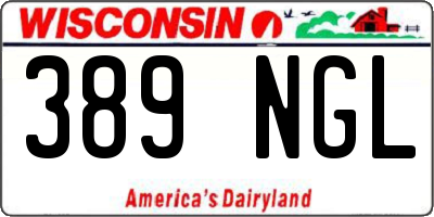 WI license plate 389NGL
