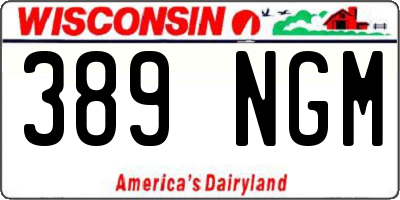WI license plate 389NGM