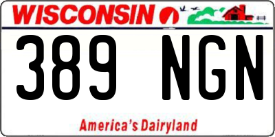 WI license plate 389NGN
