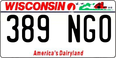 WI license plate 389NGO
