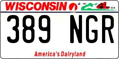 WI license plate 389NGR