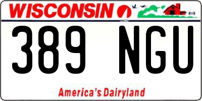 WI license plate 389NGU