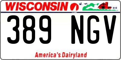 WI license plate 389NGV