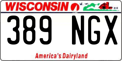 WI license plate 389NGX
