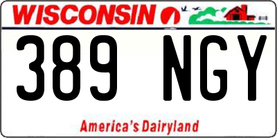 WI license plate 389NGY