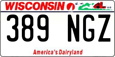 WI license plate 389NGZ