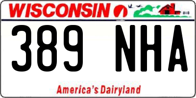 WI license plate 389NHA