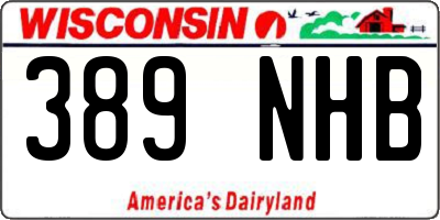 WI license plate 389NHB